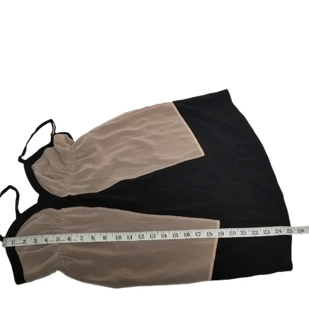 Silence and Noise Dress L Black Taupe Babydoll Empire Waist Y2K Indie